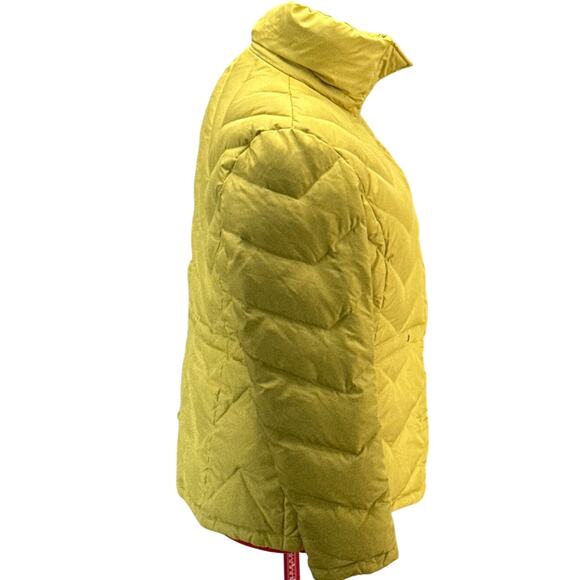 Kenneth Cole Reaction Bright Yellow Down Quilted Puffer Jacket Coat Women Large - Picture 5 of 9